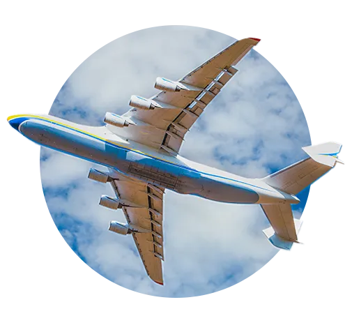 Airplane flying through a clear sky, symbolizing ASC Global's specialized services for the aviation industry, including electronic component sourcing and support for aerospace systems.