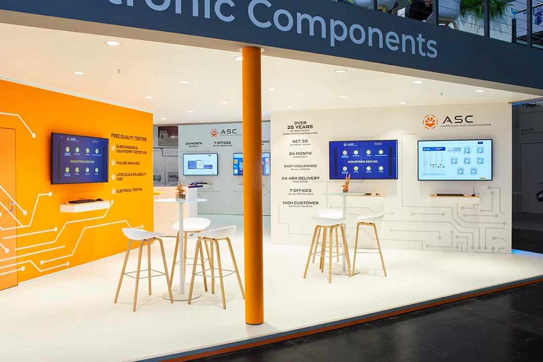 ASC's 300sqm booth (interior view) at Electronica 2022