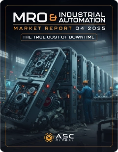 Download button featuring the cover of ASC Global's MRO Market Report Q4 2025, linking to the PDF edition with industrial market insights, supply chain trends, and procurement updates.