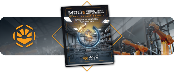 Mini banner promoting ASC Global’s MRO Market Report Q1 2026, emphasizing vendor consolidation as a key strategy for cost control and supply chain resilience.