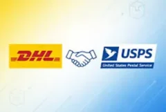 Parcel packages moving through a modern automated logistics and distribution center, representing a large-scale e-commerce delivery network. The image highlights the strategic partnership between DHL eCommerce and the U.S. Postal Service, showcasing parcel sorting, transportation operations, last-mile delivery services, nationwide logistics coverage, supply chain efficiency, and expanded delivery capacity across the United States.
