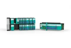 Illustration of a connected industrial facility featuring networked automation devices, sensors, control systems, and real-time data communication. The image represents Pepperl+Fuchs' new industrial device series, highlighting reliable connectivity, industrial networking, system integration, process automation, and the digital infrastructure needed to support smarter, more efficient factory and plant operations.