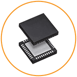 Power Management ICs displayed on a circuit board, representing one of the essential electronic components supplied by ASC Global for power efficiency and control
