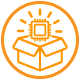 Icon representing ASC Global’s extensive inventory, featuring a warehouse shelf and a numerical label indicating 2+ billion electronic parts available in stock