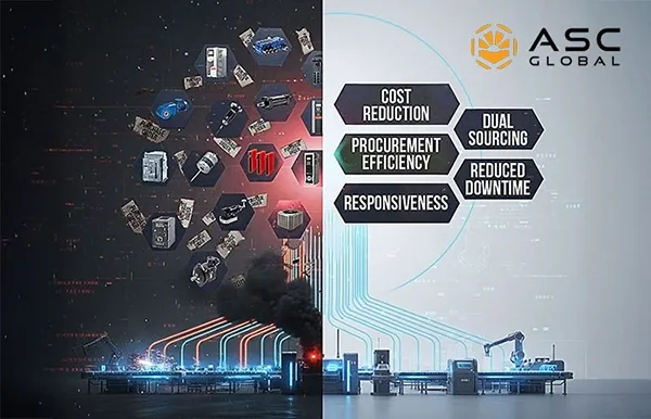 Banner for ASC Global article “The Power of Vendor Consolidation,” emphasizing how procurement strategy, supplier network design, and vendor consolidation improve cost control, sourcing efficiency, and supply continuity across the global electronics supply chain.
